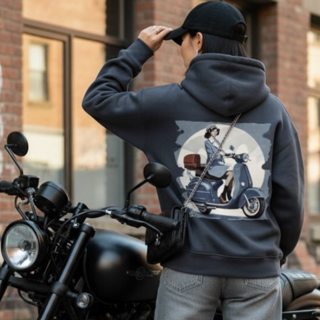 Oversized Hoodie BORN TO RULE in Off-Black | Limited #003