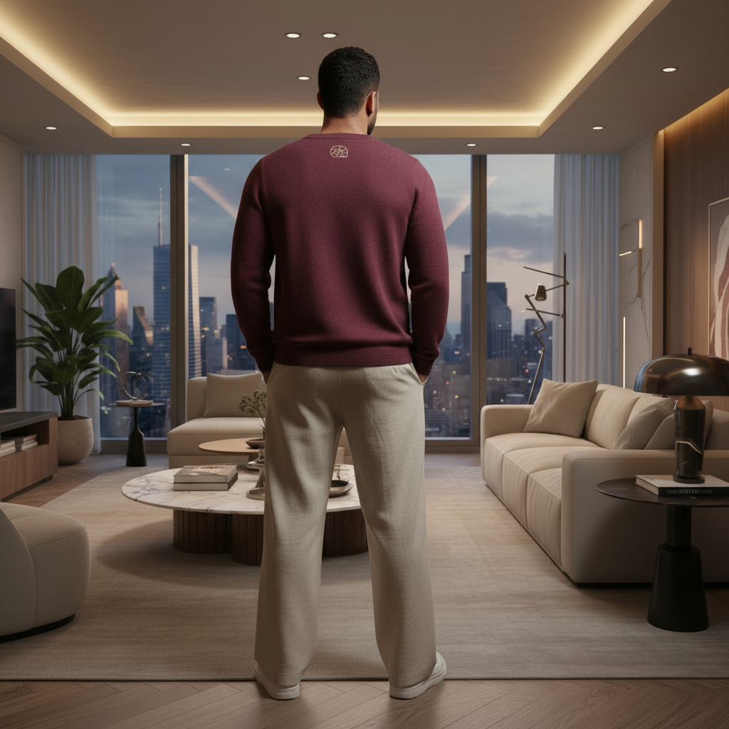 Unisex Knit Sweater WINE TO ASSETS in Burgundy | Limited #012