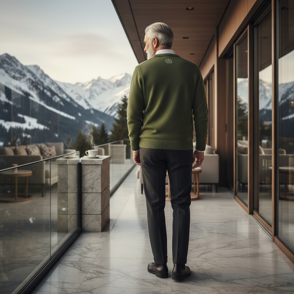 Unisex Knit Sweater PINNACLE SPIRIT in Olive | Limited #020