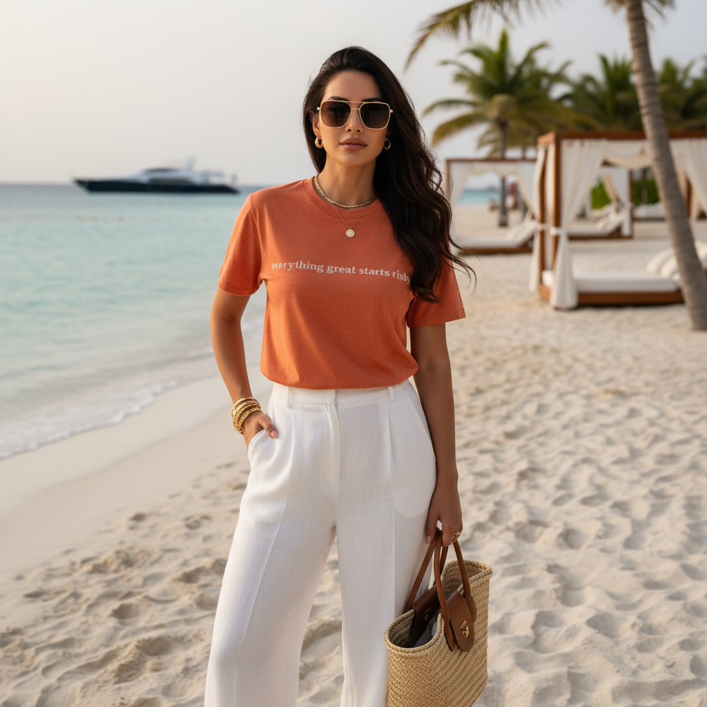 Unisex Knit Tee RISKY in Burn Orange | Limited #021