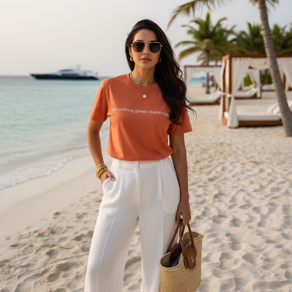 Unisex Knit Tee RISKY in Burn Orange | Limited #021