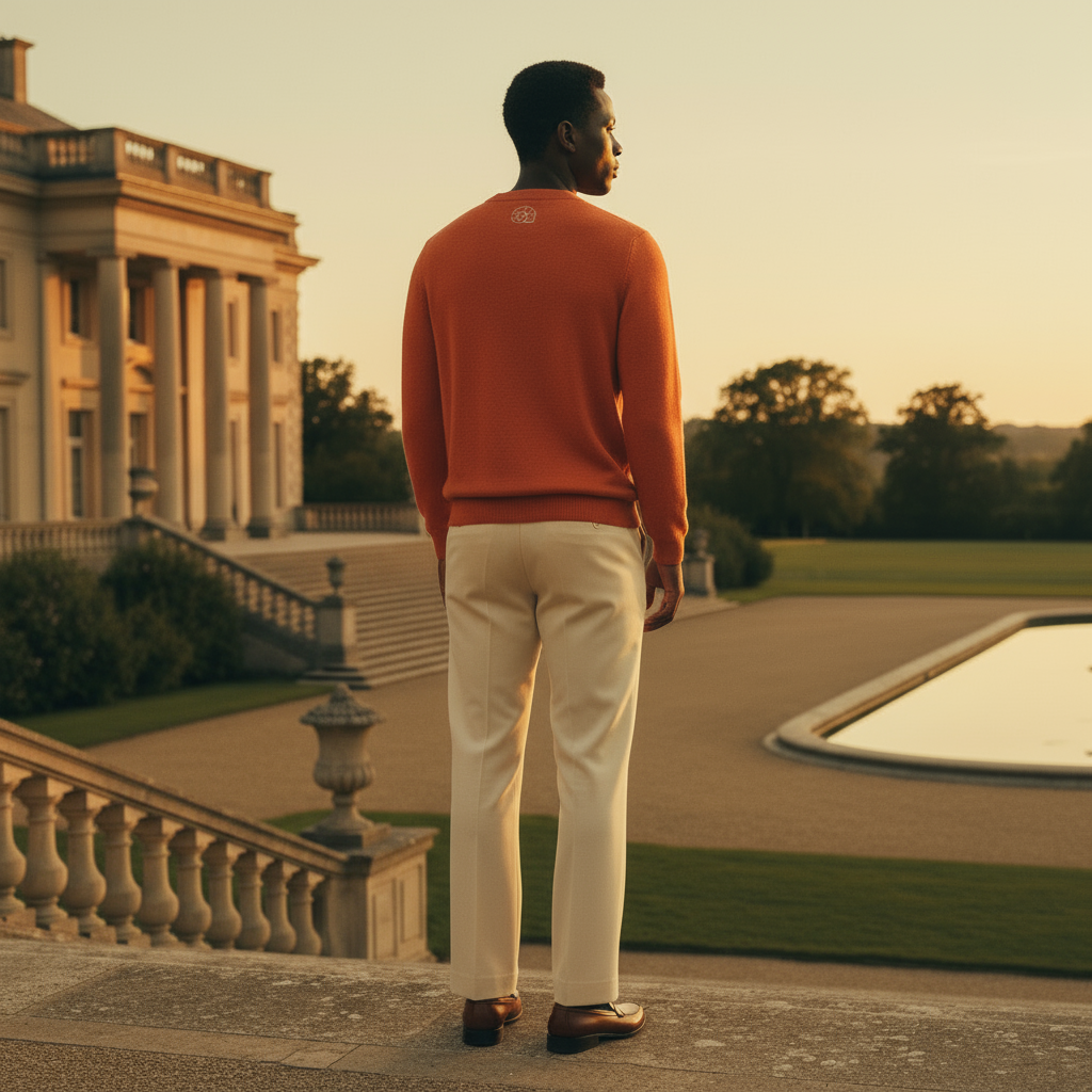 Unisex Knit Sweater SUNSET RIDE in Burn Orange | Limited #026