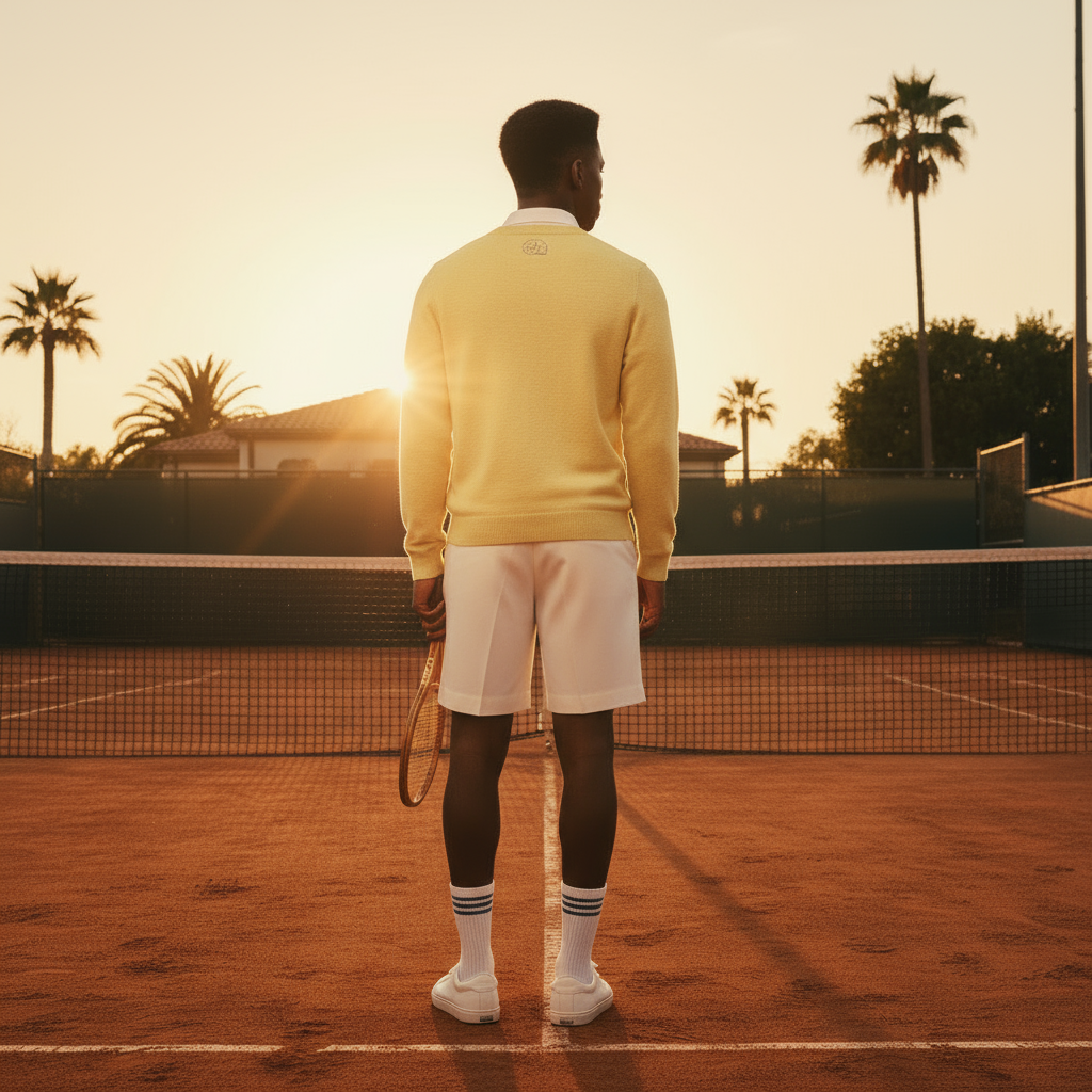 Unisex Knit Sweater TENNIS STRIKE in Mellow | Limited #031