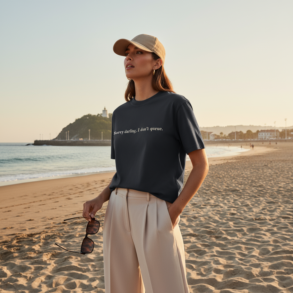 Oversized Tee SORRY DARLING in Off-Black | Limited #002