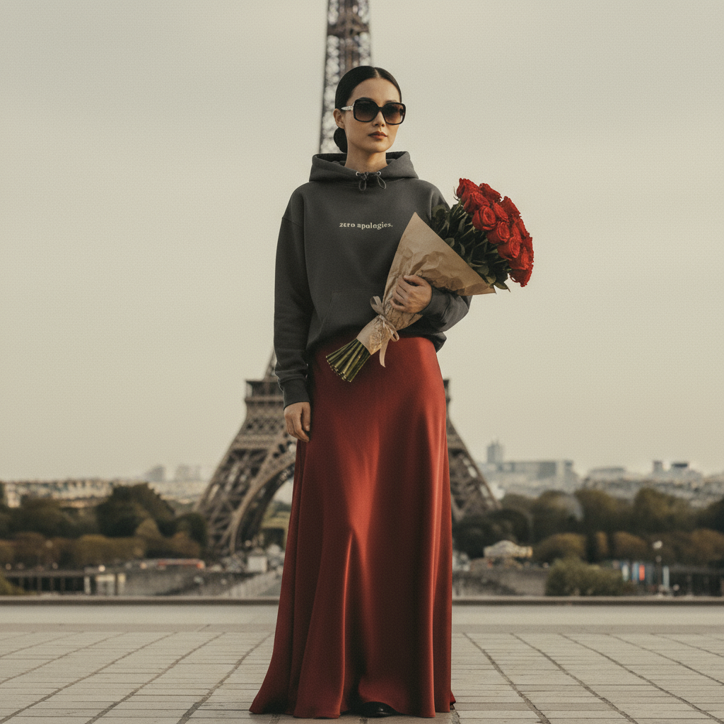 Oversized Hoodie NINE STORIES in Off-Black