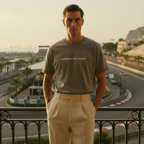 Unisex Knit Tee UNFOLLOW THE CROWD in Dark Grey | Limited #030