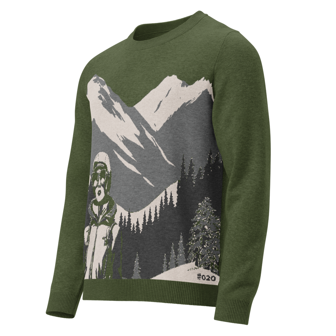 Unisex Knit Sweater PINNACLE SPIRIT in Olive | Limited #020