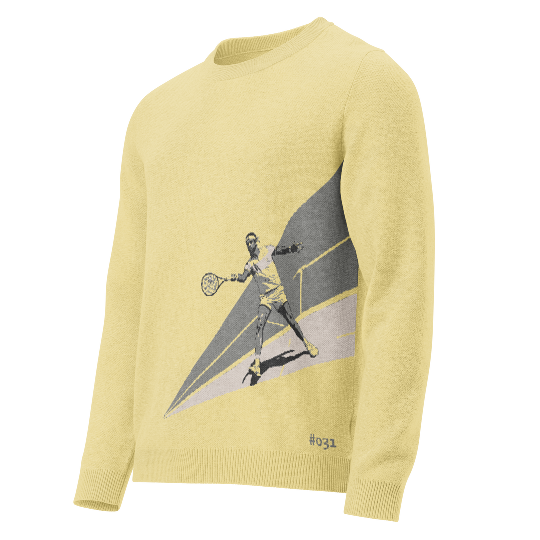 Unisex Knit Sweater TENNIS STRIKE in Mellow | Limited #031