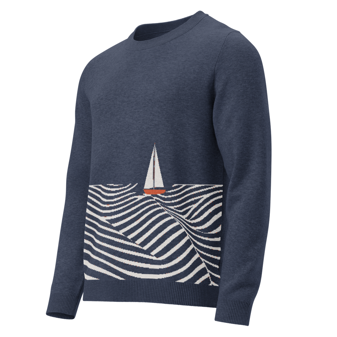 Unisex Knit Sweater SAIL FREE in Navy | Limited #028