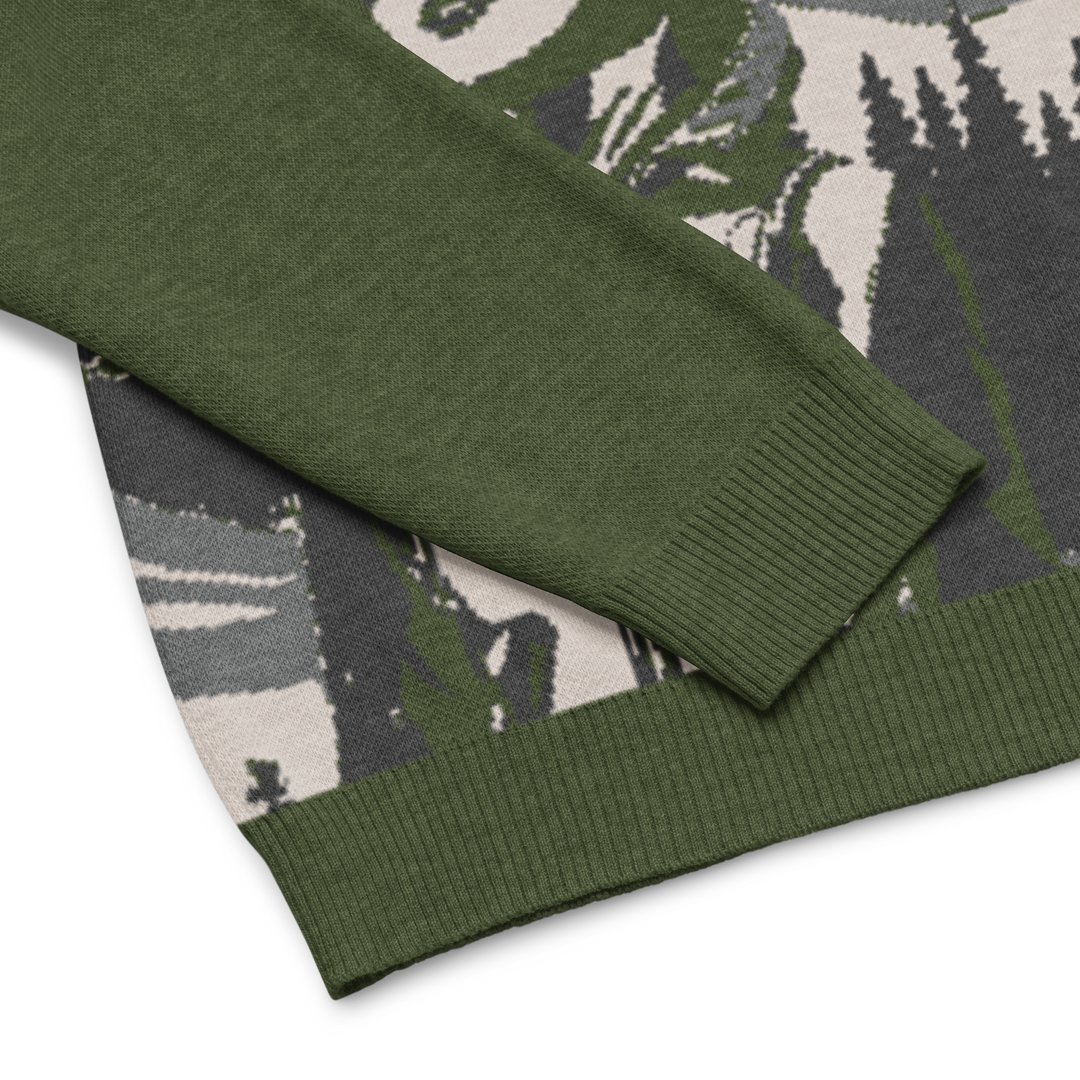 Unisex Knit Sweater PINNACLE SPIRIT in Olive | Limited #020