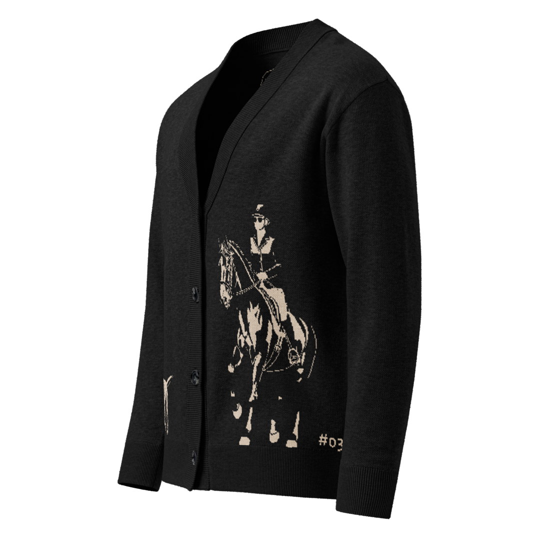 Unisex Knit Cardigan HUNTING RIDE in Black | Limited #032