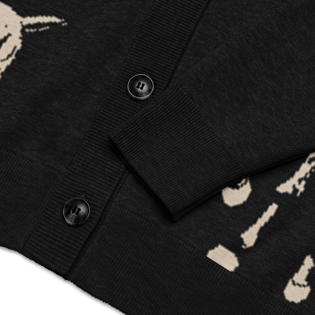 Unisex Knit Cardigan HUNTING RIDE in Black | Limited #032