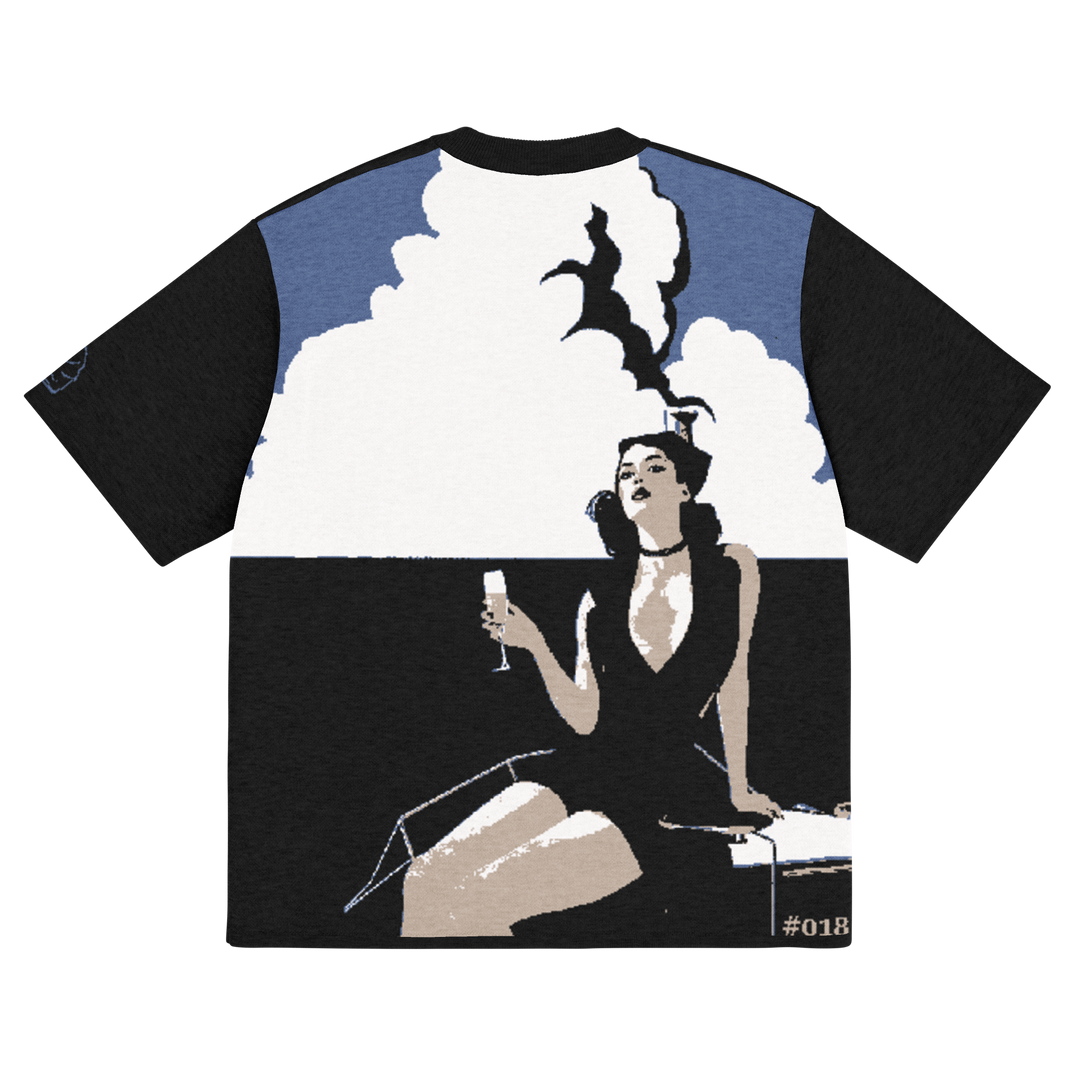 Unisex Knit Tee ZERO APOLOGIES in Black | Limited #018