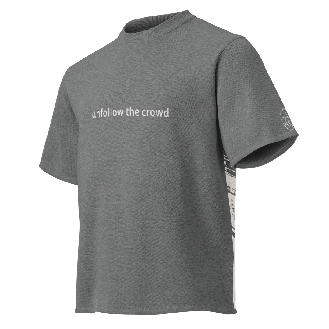 Unisex Knit Tee UNFOLLOW THE CROWD in Dark Grey | Limited #030
