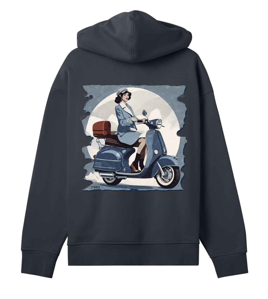 Oversized Hoodie BORN TO RULE in Off-Black | Limited #003