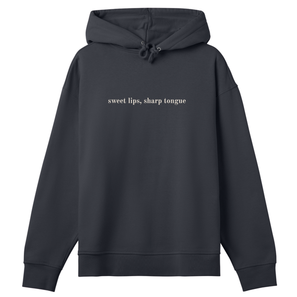 Oversized Hoodie SHARP TONGUE in Off-Black | Limited #004