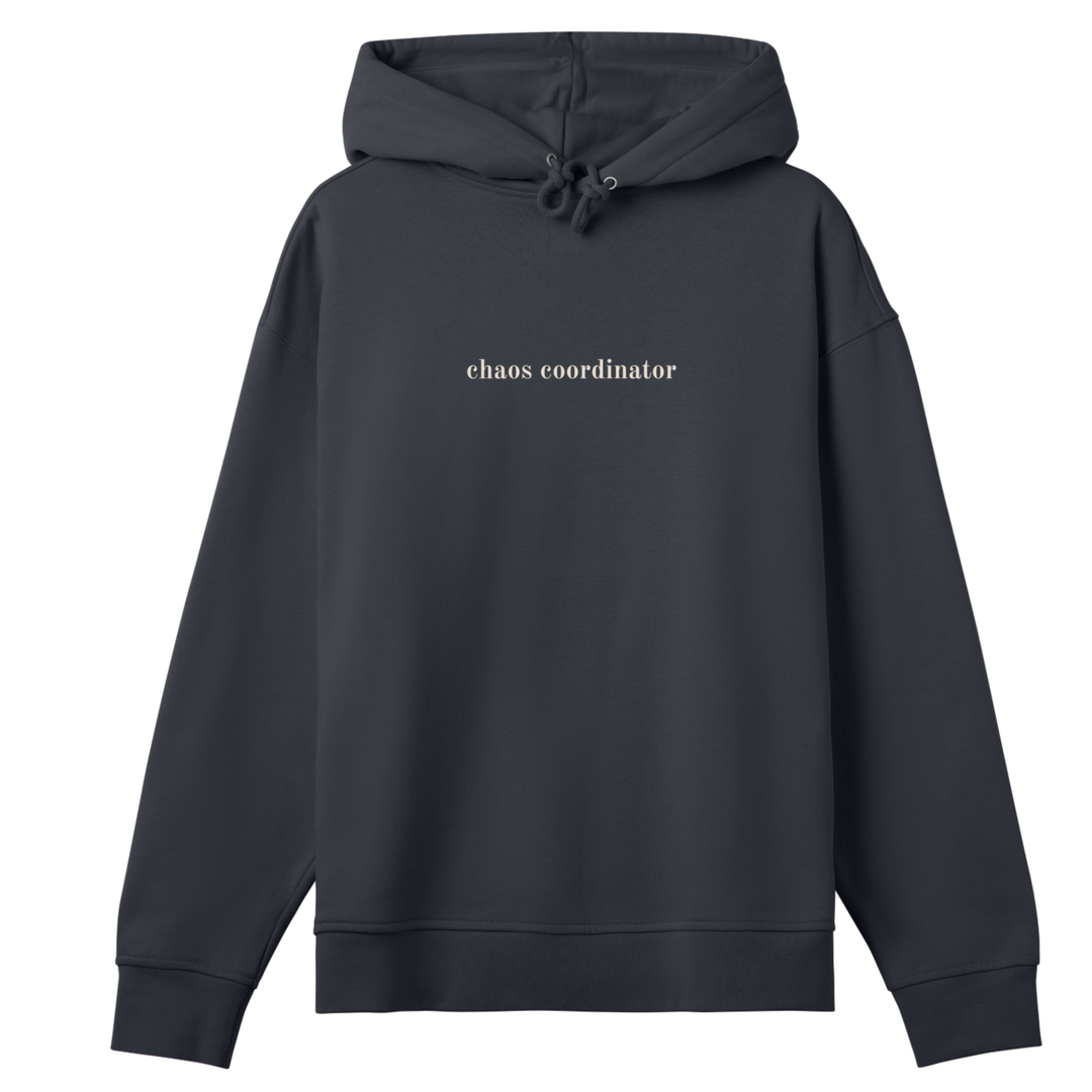 Oversized Hoodie CHAOS COORDINATOR in Off-Black | Limited #011