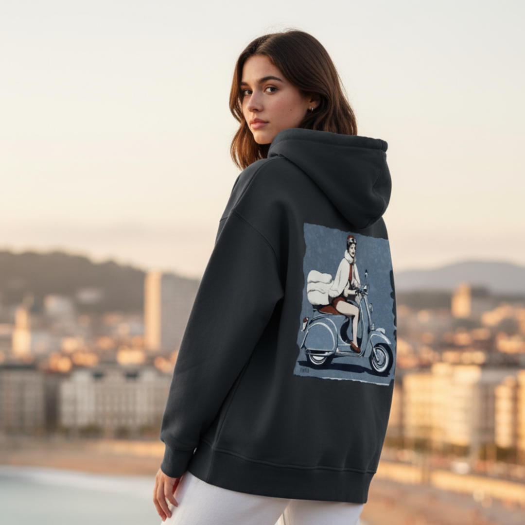 Oversized Hoodie SHARP TONGUE in Off-Black | Limited #004